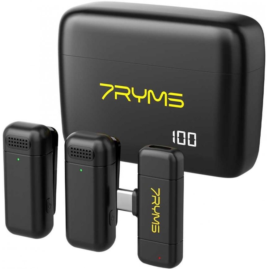 Wireless Microphone - 7Ryms Rimo S1 USB-C, 2 Transmitters, 50m Range