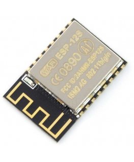 Oem WiFi modulis ESP-12S ESP8266 melns - 9 GPIO, ADC, PCB antena