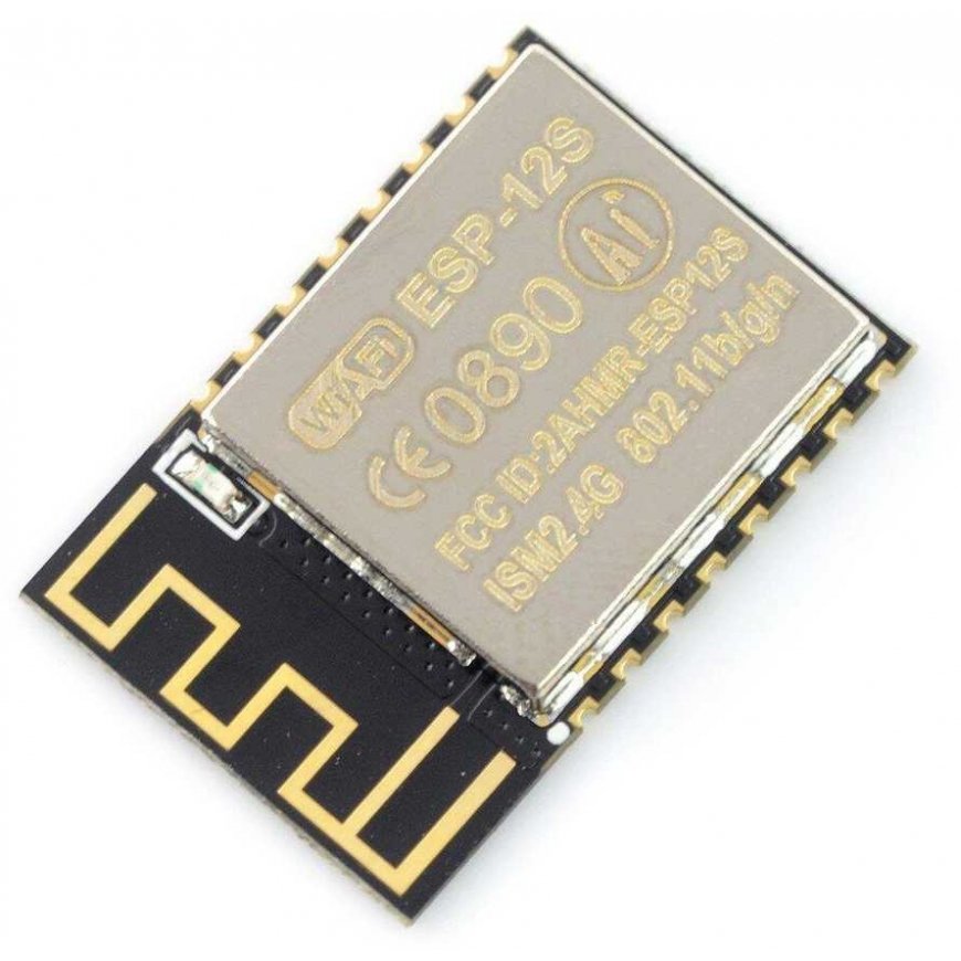 Oem WiFi modulis ESP-12S ESP8266 melns - 9 GPIO, ADC, PCB antena