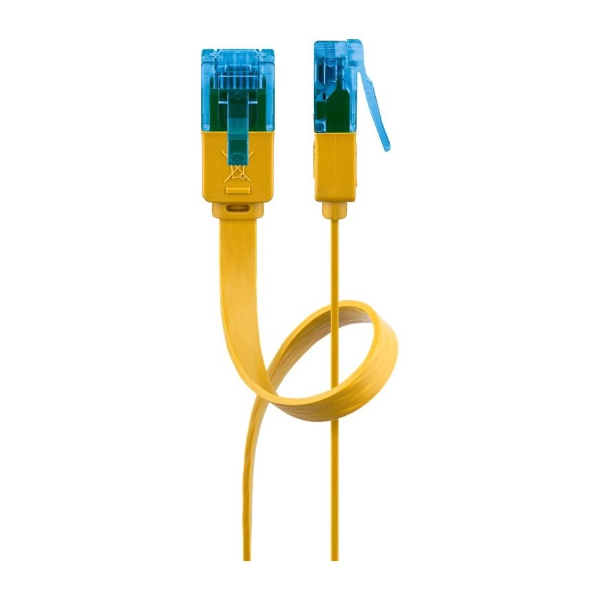 Goobay CAT 6A Flat Patch Cable U/UTP, yellow