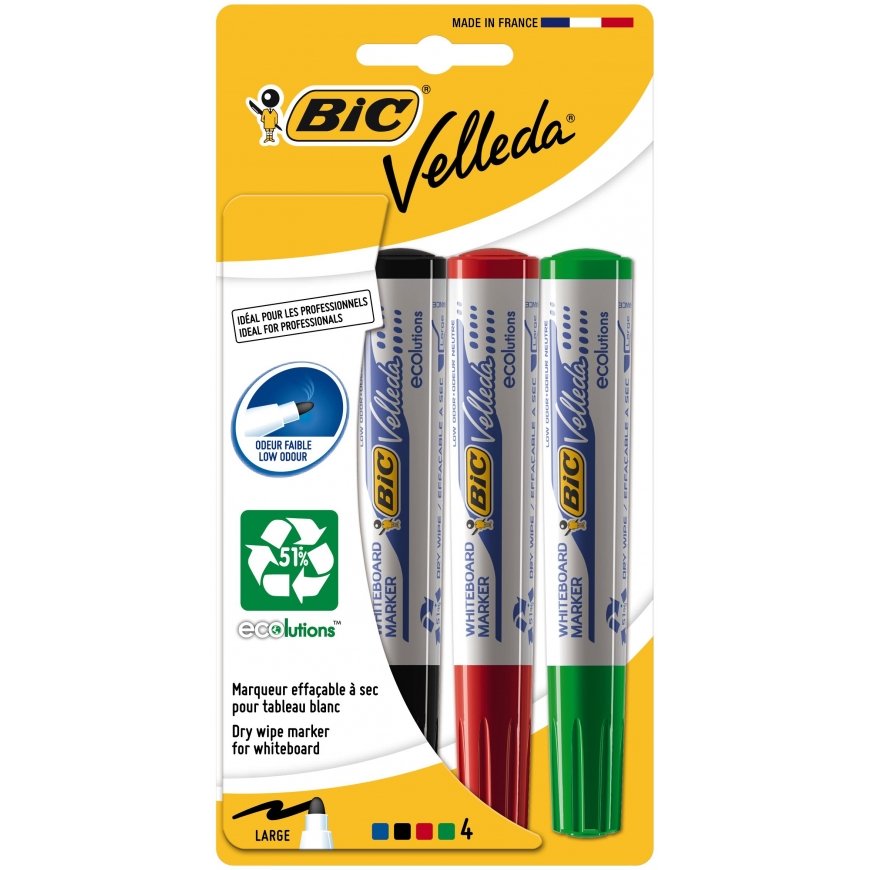 BIC 3086120027742 felt pen Black, Blue, Green, Red 4 pc(s)