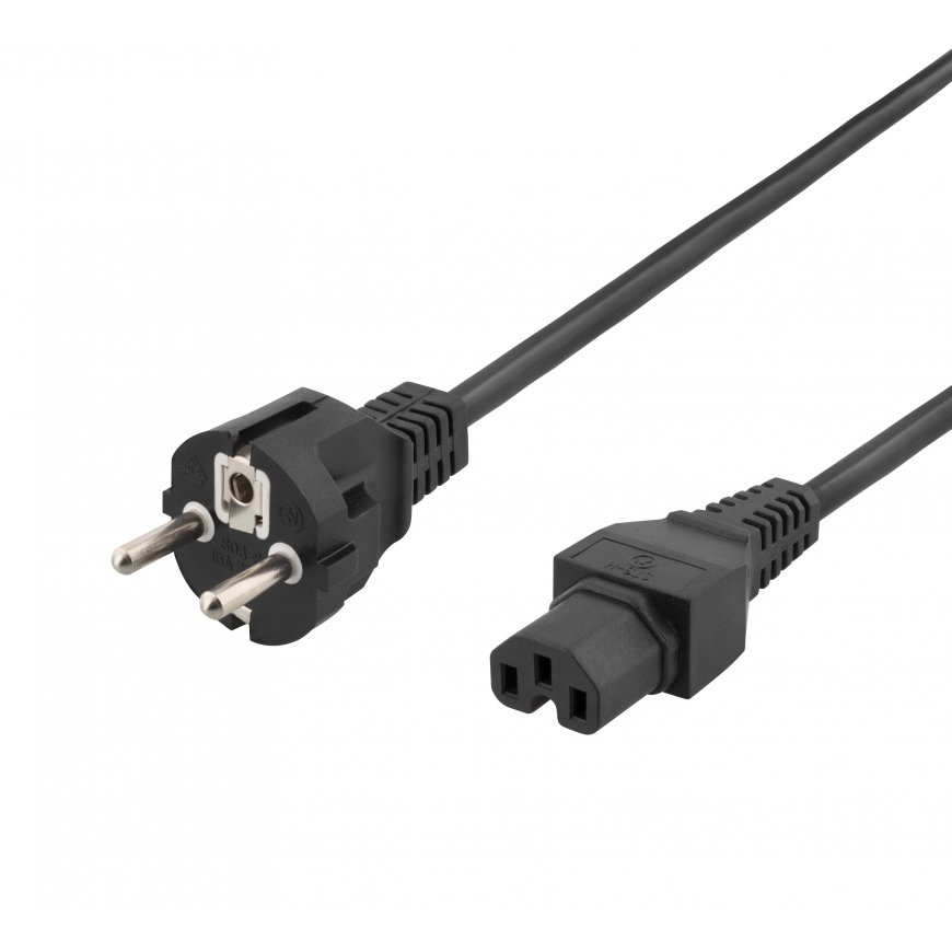 Deltaco DEL-117 elektrības kabelis Melns 1