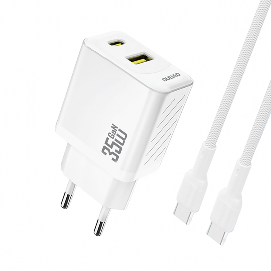 Dudao A27MaxCEU PD QC 35W USB-A USB-C Wall Charger with USB-C Ca