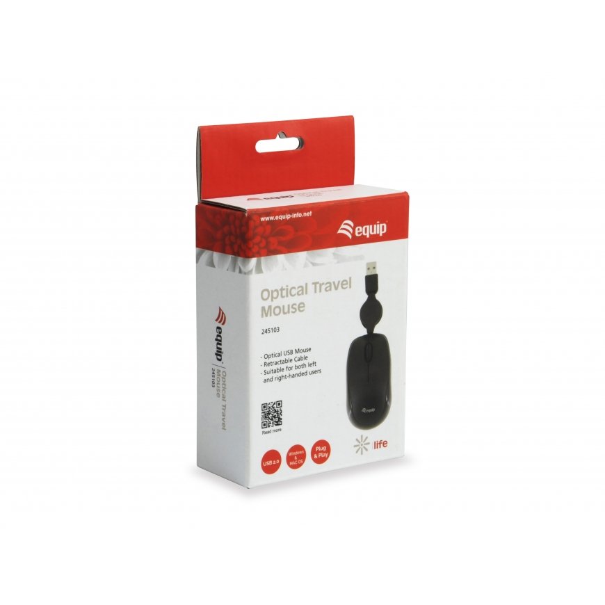 Equip 245103 hiir Reisi- Mõlemakäeline USB tüüp A Optiline 1000 DPI – 4