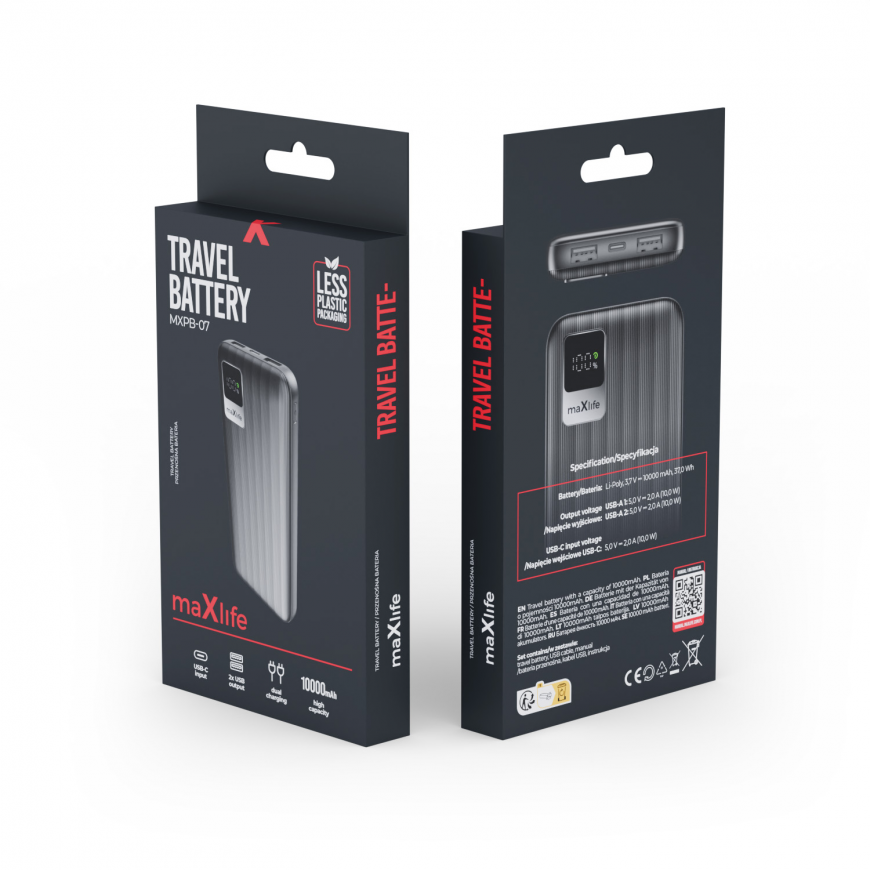 Maxlife power bank MXPB-07 10000 mAh black – 3