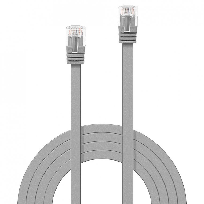 Lindy 1m Cat.6 U/UTP Flat Network Cable, Grey – 2