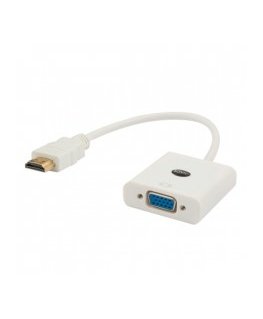Savio CL-27B видео кабель адаптер 0,1 m HDMI Тип A (Стандарт) VGA (D-Sub) Белый