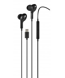 Streetz C220-BLK headphones/headset Wired In-ear Calls/Music USB Type-C Black