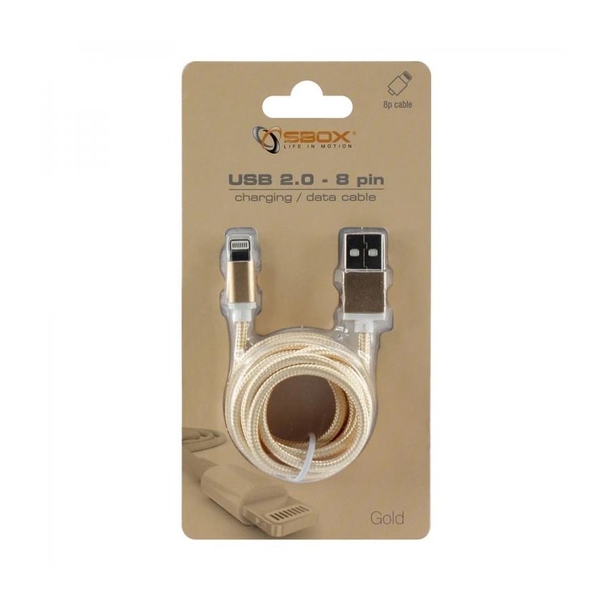 SBOX IPH7-G mobiiltelefonikaabel Kuld 1,5 m USB A Lightning – 2