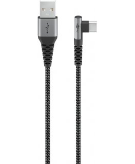 Goobay 64656 USB kabelis USB 2.0 1 m USB C USB A Juoda, Pilka