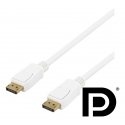 Deltaco DP-1021D „DisplayPort“ kabelis 2 m Balta