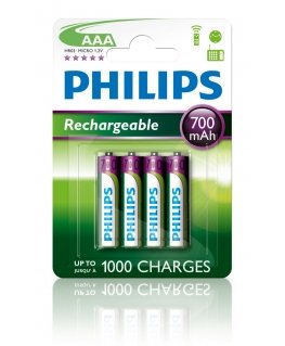 Philips Rechargeables R03B4A70/10 majapidamispatarei Laaditav patarei AAA Nikkel-metallhüdriid (NiMH)