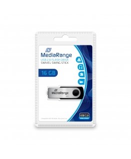 MediaRange MR910 USB zibatmiņa 16 GB USB Type-A / Micro-USB 2.0 Melns, Sudrabs