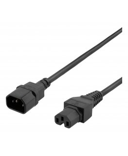 Deltaco DEL-116B toitekaabel Must 2 m IEC C14 IEC C15