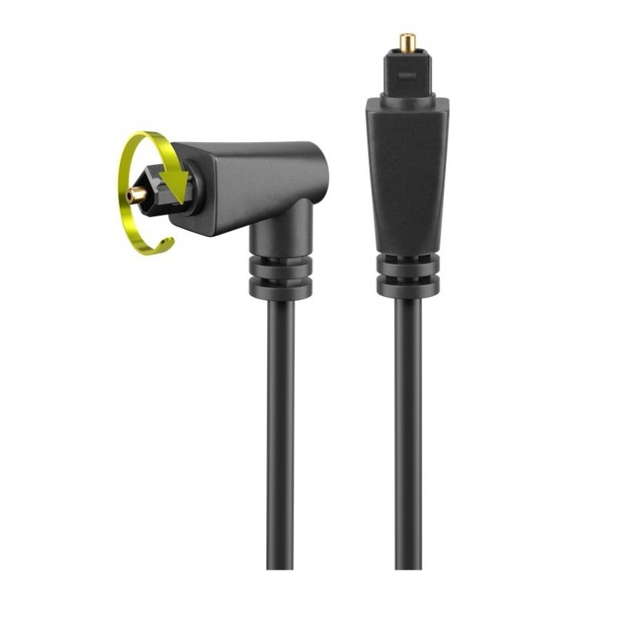 Goobay Angled Toslink Cable and Rotatable, 1m – 2