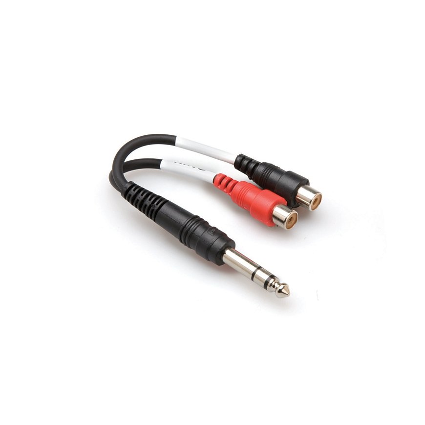 Hosa Technology YPR-102 audiokaabel 6.35mm TRS 2 x RCA Must