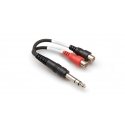 Hosa Technology YPR-102 audiokaabel 6.35mm TRS 2 x RCA Must Hosa Technology YPR-102 audiokaabel 6.35mm TRS 2 x RCA Must