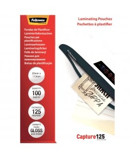 Fellowes Glossy 125 Micron Card Laminating Pouch - 83x113mm