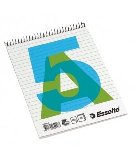 Esselte Spiral Pad A5 užrašų knygutė 80 lapai Mėlyna, Žalia, Balta