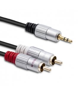Qoltec 52341 аудио кабель 3 m 2 x RCA 3,5 мм Черный