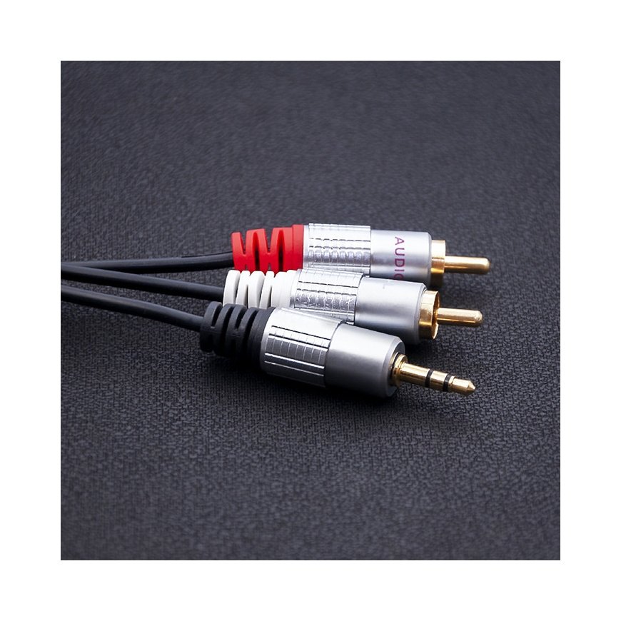 Qoltec 52341 аудио кабель 3 m 2 x RCA 3,5 мм Черный – 2