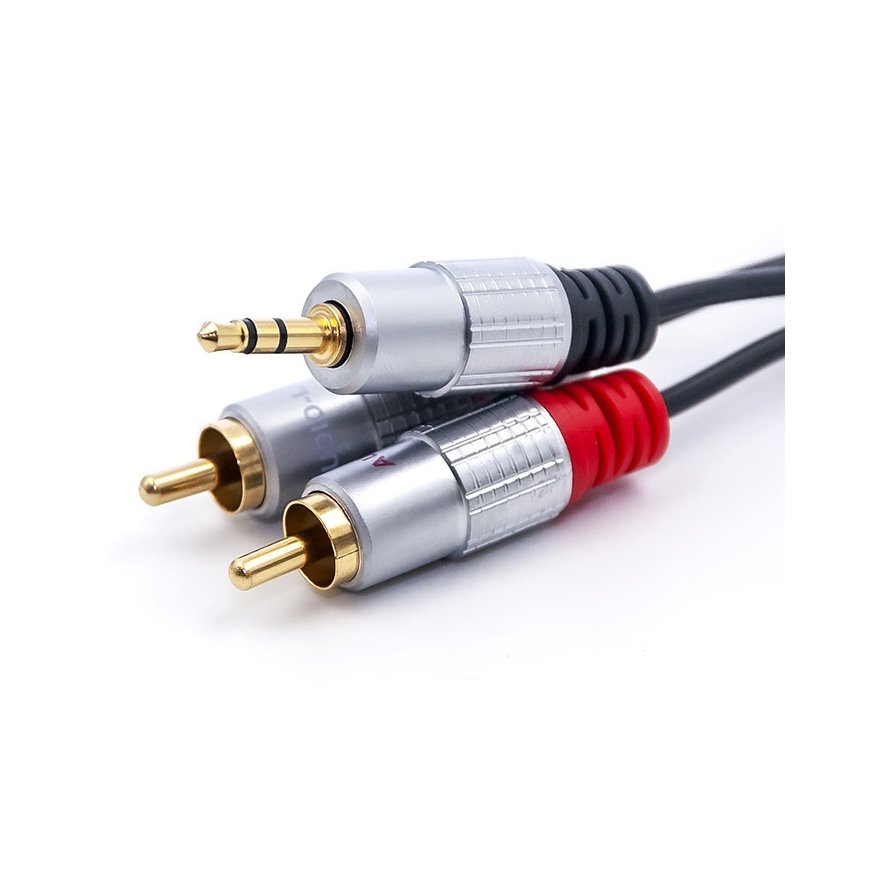 Qoltec 52341 аудио кабель 3 m 2 x RCA 3,5 мм Черный – 3