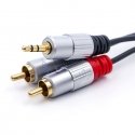 Qoltec 52341 audiokaabel 3 m 2 x RCA 3.5mm Must Qoltec 52341 audiokaabel 3 m 2 x RCA 3.5mm Must