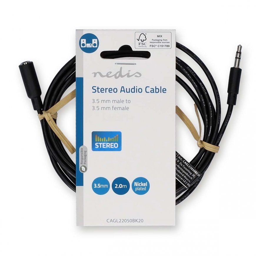 Nedis CAGL22050BK20 audio cable 2 m 3.5mm Black – 3