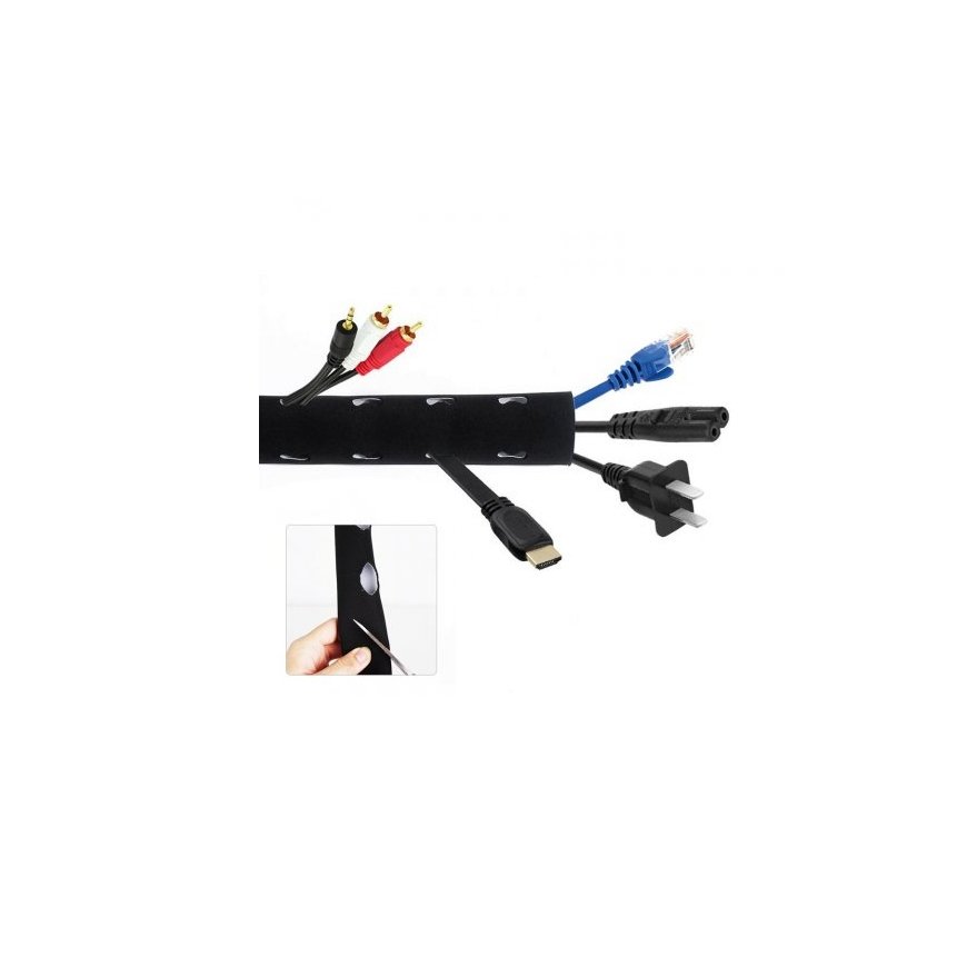 Maclean MCTV-672 cable organizer Desk/Wall Cable sleeve Black, White 1 pc(s) – 2