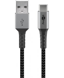 Goobay 49296 USB cable USB 2.0 1 m USB C USB A Black, Grey