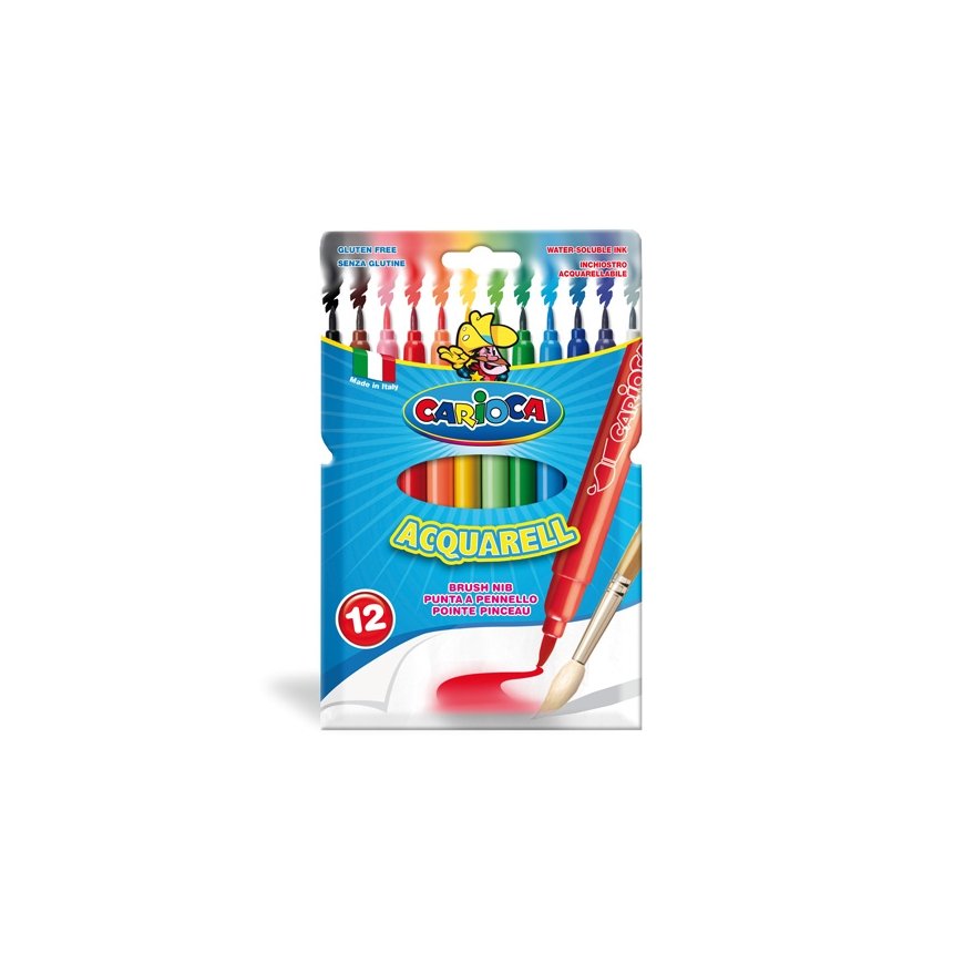 Carioca Acquarell flomāsters Smalka Daudzkrāsains 12 pcs