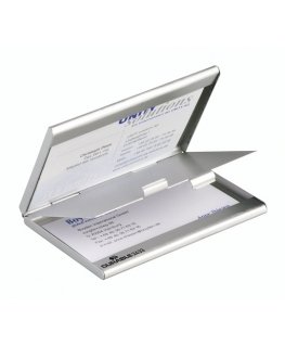 Durable BUSINESS CARD BOX duo käyntikorttiteline Alumiini Hopea