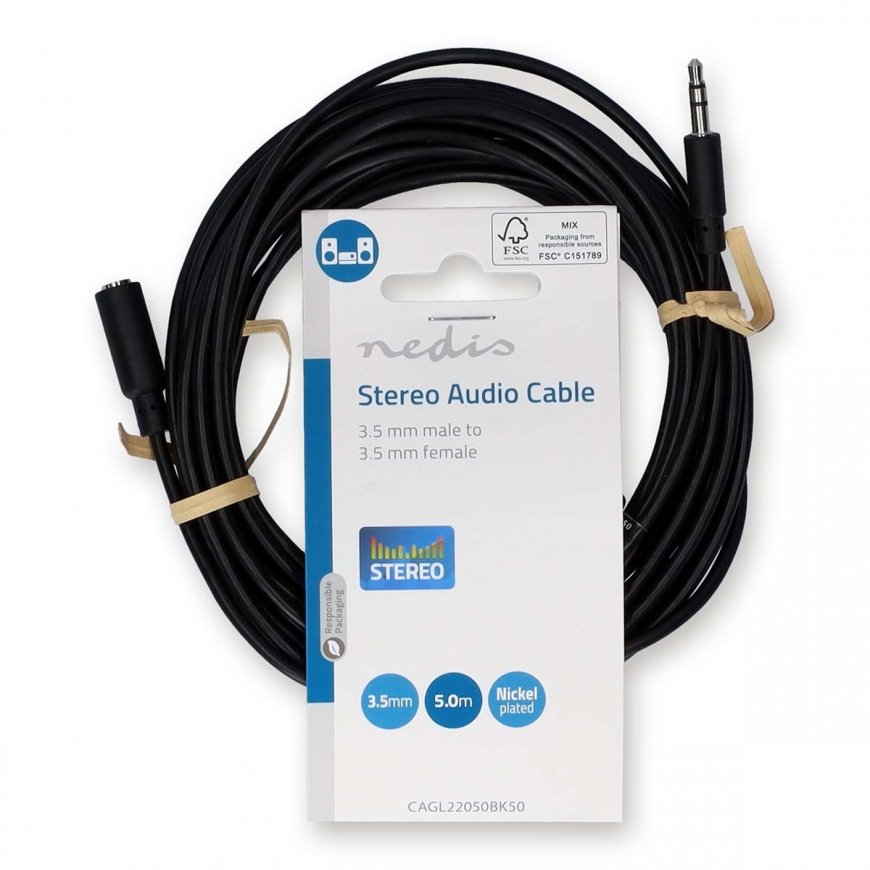 Nedis CAGL22050BK50 audio kabelis 5 m 3.5mm Melns – 3