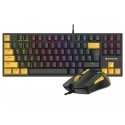 Tracer HORNET 87 tastatūra Pele iekļauta Speļu USB QWERTY Angļu Melns, Dzeltens