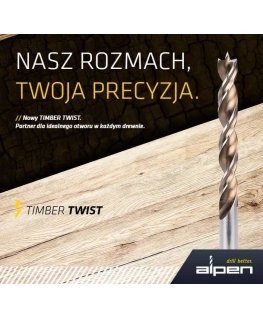 wood drill bit 6.5 mm, Timber Twist series, Alpen [0067100650100]