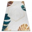 Tropical Rug ARLEN LEAVES1 in white color, glamour style, tropical 80x150 by Hakano. Tropical Rug ARLEN LEAVES1 in white color, glamour style, tropical 80x150 by Hakano.