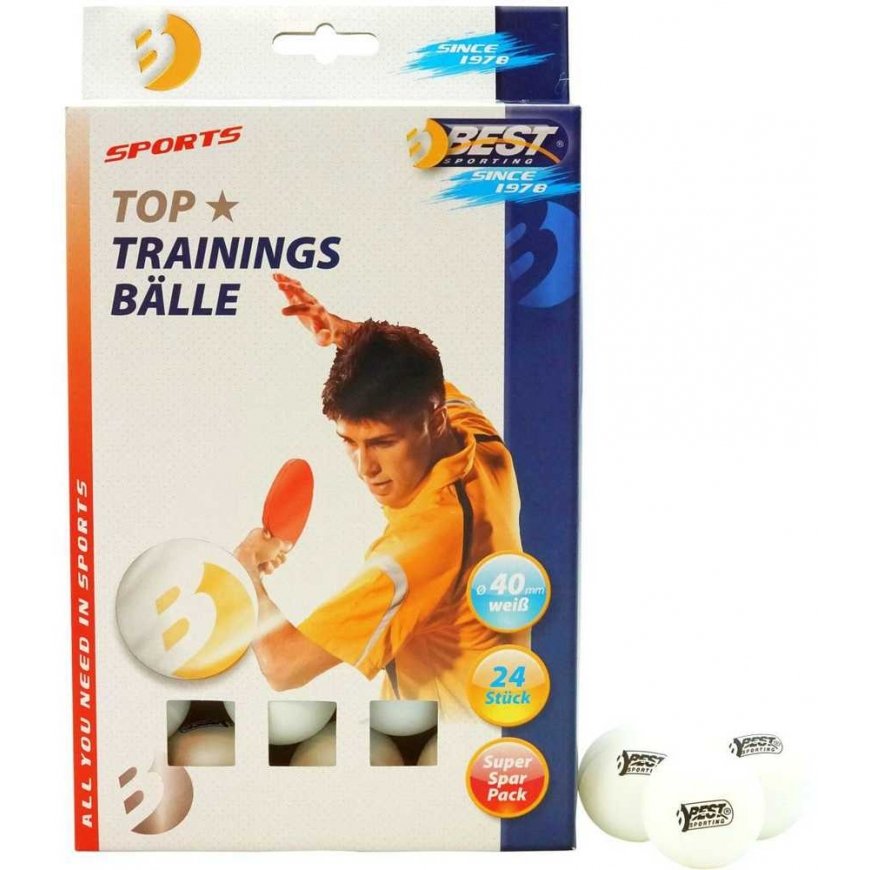 Best Sporting BEST TABLE TENNIS TRAINING BALLS 24 pcs, WHITE