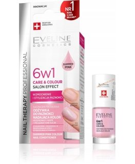 Eveline Cosmetics Nail Therapy Professional 6w1 Hoito & Väri, 5 ml