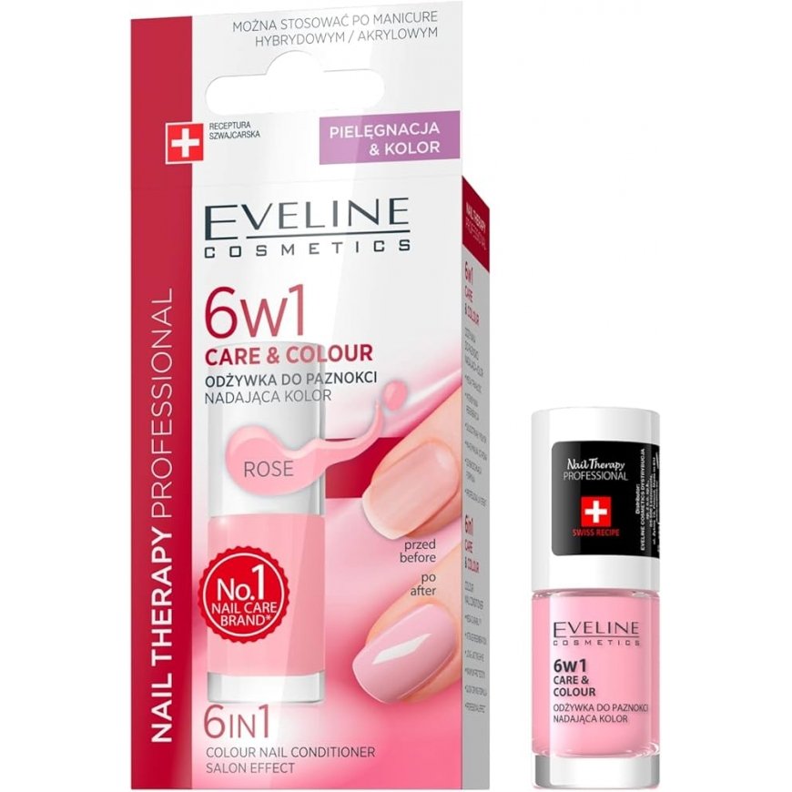 Eveline Cosmetics Nail Therapy Professional 6w1 Hoito & Väri, 5 ml – 2