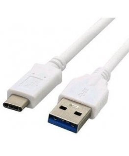 USB kabelis C-Tech USB-A - USB-C 1 m Balts (CB-USB3C-10W)