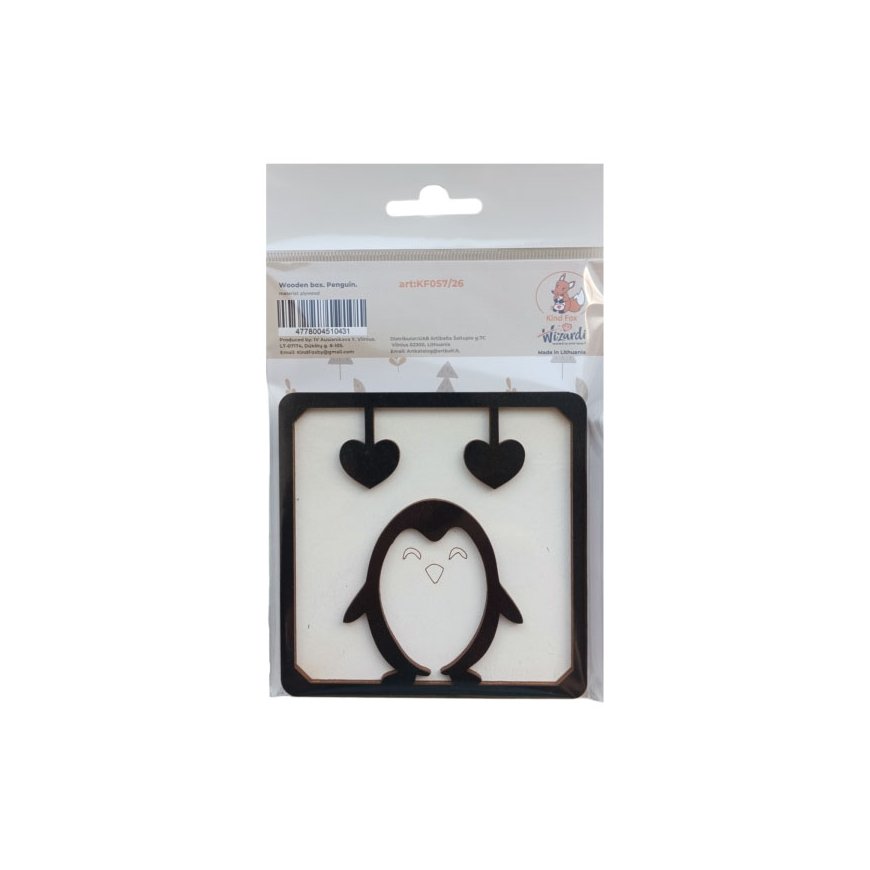 Kind Fox by Wizardi Yuliya Ausianikava ind. veikla pgl. pažyma Nr. 1201908 Medinė dėžutė "Penguin" KF057/26