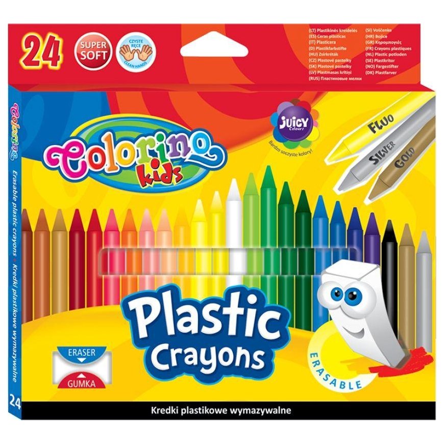 Colorino Kids 24 Color Plastic Sidewalk Chalks