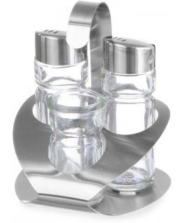 Stainless Steel Spice Set with Salt, Pepper, and Toothpick - Hendi 465325