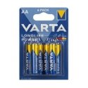 6 gab. R-03 R03 AAA LR06 1,5 V VARTA Longlife Power akumulatori. 6 gab. R-03 R03 AAA LR06 1,5 V VARTA Longlife Power akumulatori.