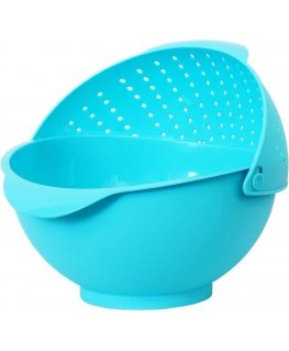 Otello bowl with strainer 3 l blue DOMOTTI