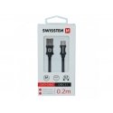 Swissten 71521101 USB kabelis 0,2 m USB A USB C Juoda Swissten 71521101 USB kabelis 0,2 m USB A USB C Juoda
