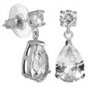 Shiny dangling earrings with clear crystals
