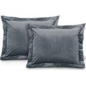 AmeliaHome Dekoratyvinis pagalvių užvalkalas VELVET pilkos spalvos, glam stiliaus, 45x45 cm.