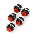 Oem ON-OFF -painike, hetkellinen, pyöreä 250V/3A - punainen - 5 kpl Oem ON-OFF -painike, hetkellinen, pyöreä 250V/3A - punainen - 5 kpl