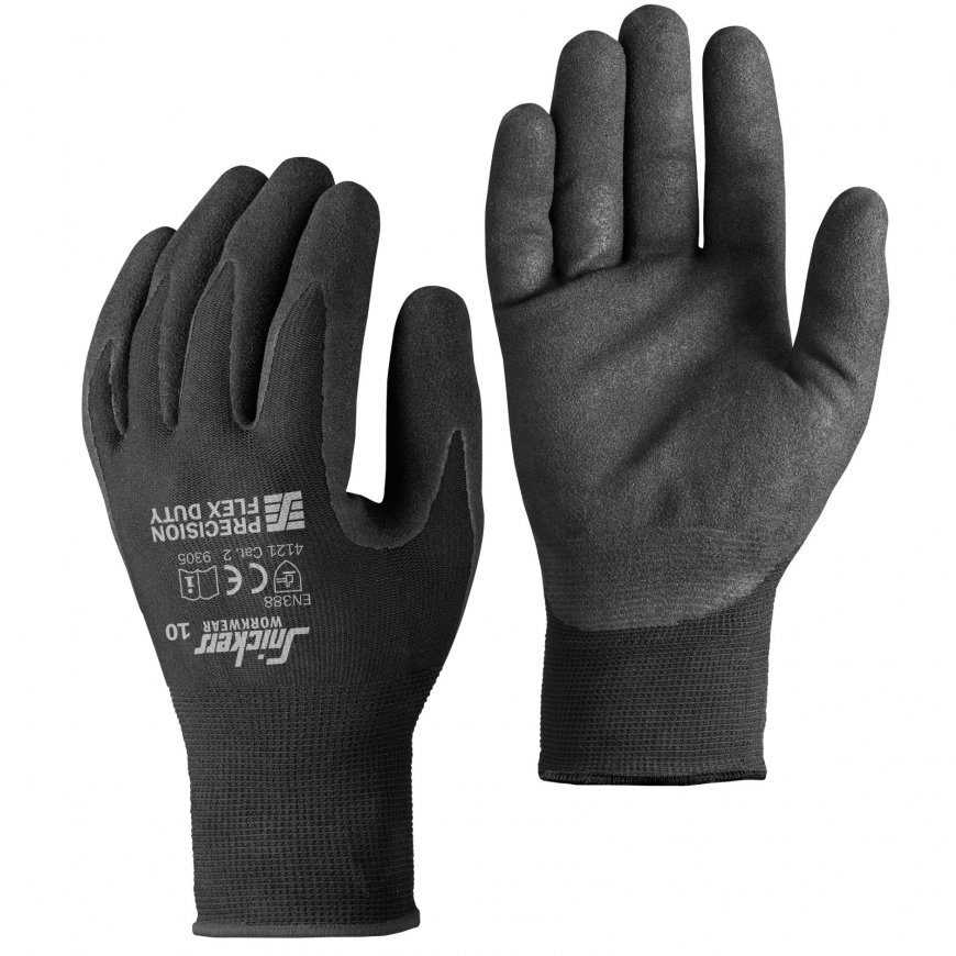 strong work gloves for precision work dydis 9 Flex Duty 9305 Snickers [93050404009]